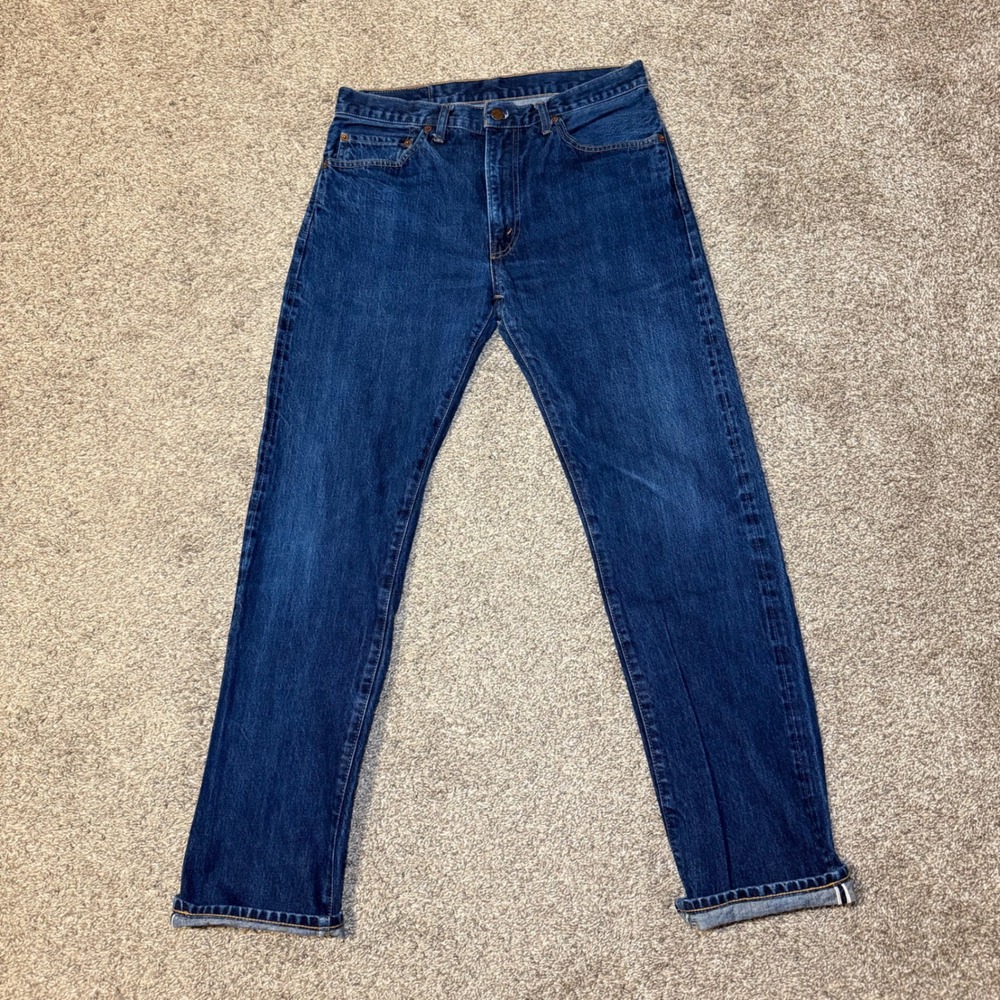 Vintage Levis 505-0217 Big E Selvedge Denim Jeans Dark Wash W34 L34 Mens